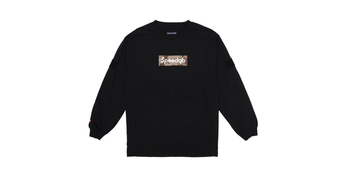 SpeedQB Desert Box logo T-shirt, Longsleeve - Black | Airsoft Shop