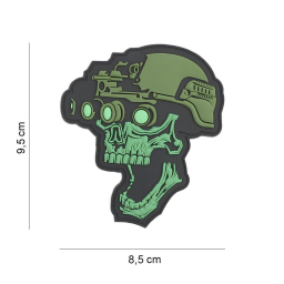 Nášivka 3D Night Vision Skull - Oliva