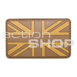 MFH Patch vlajka Velká Británie, 3D, desert tan, silikon, 8x5cm