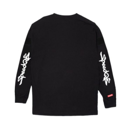 SPEEDQB SUPRA (WHITE LOGO) - BLACK LS TEE