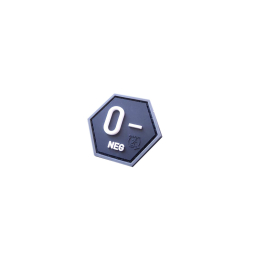 Bloodtype 0 Neg Hexagon Patch, 3D