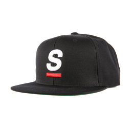 UNDERSCORE 6 PANEL SNAPBACK - BLACK