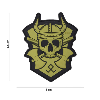 Patch 3D PVC Viking with hatchet green                    