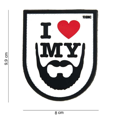 Nášivka 3D &quot;I love my beard&quot; - Bílá                    