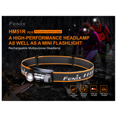                             Fenix Headlamp HM51R Ruby V2.0                        