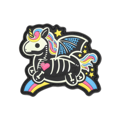 Skeleton Unicorn Rubber Patch                    