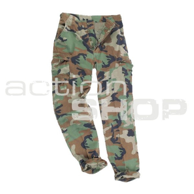 Mil-Tec US BDU pants, rip-stop, prewashed, Woodland                    