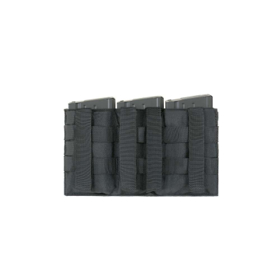                             Elastic Triple SR25/M14/SCAR-H/HK417 Magazine Pouch - Black                        