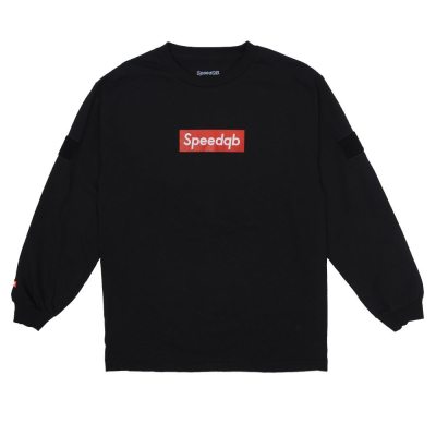 SPEEDQB BOX LOGO DLOUHÝ RUKÁV TRIČKO  - ČERNÁ                    