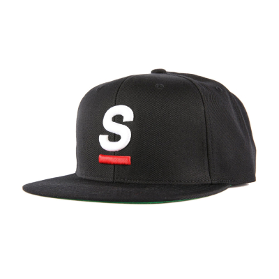 UNDERSCORE 6 PANEL SNAPBACK - BLACK                    