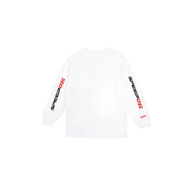 SpeedQB T-shirt (Red/Black logo), Longsleeve - White                    