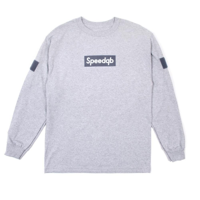 SpeedQB Tričko Box Logo, dlouhý rukáv - Šedivá                    