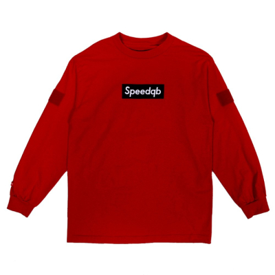 SpeedQB Tričko Box Logo, dlouhý rukáv - Červená                    